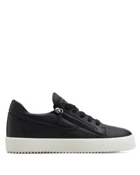 schwarze Leder niedrige Sneakers von Giuseppe Zanotti