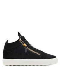 schwarze Leder niedrige Sneakers von Giuseppe Zanotti