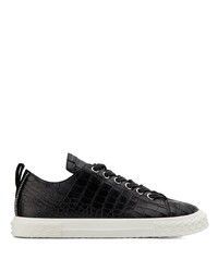 schwarze Leder niedrige Sneakers von Giuseppe Zanotti