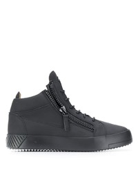 schwarze Leder niedrige Sneakers von Giuseppe Zanotti