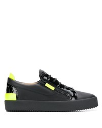 schwarze Leder niedrige Sneakers von Giuseppe Zanotti