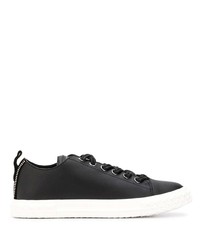 schwarze Leder niedrige Sneakers von Giuseppe Zanotti