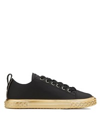 schwarze Leder niedrige Sneakers von Giuseppe Zanotti