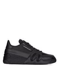 schwarze Leder niedrige Sneakers von Giuseppe Zanotti