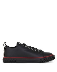 schwarze Leder niedrige Sneakers von Giuseppe Zanotti