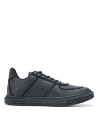 schwarze Leder niedrige Sneakers von Giuseppe Zanotti