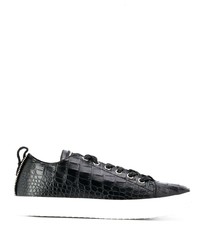 schwarze Leder niedrige Sneakers von Giuseppe Zanotti