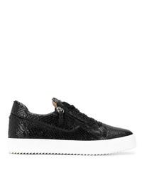 schwarze Leder niedrige Sneakers von Giuseppe Zanotti