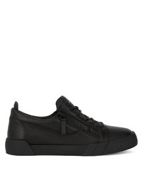 schwarze Leder niedrige Sneakers von Giuseppe Zanotti