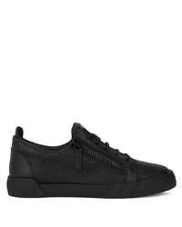 schwarze Leder niedrige Sneakers von Giuseppe Zanotti