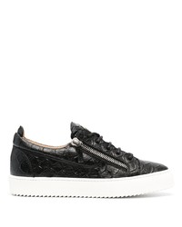 schwarze Leder niedrige Sneakers von Giuseppe Zanotti