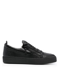 schwarze Leder niedrige Sneakers von Giuseppe Zanotti