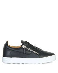 schwarze Leder niedrige Sneakers von Giuseppe Zanotti