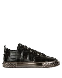 schwarze Leder niedrige Sneakers von Giuseppe Zanotti