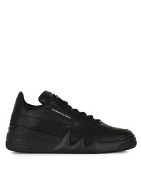 schwarze Leder niedrige Sneakers von Giuseppe Zanotti