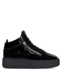 schwarze Leder niedrige Sneakers von Giuseppe Zanotti