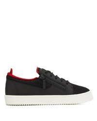 schwarze Leder niedrige Sneakers von Giuseppe Zanotti