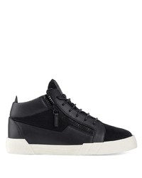 schwarze Leder niedrige Sneakers von Giuseppe Zanotti