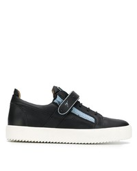 schwarze Leder niedrige Sneakers von Giuseppe Zanotti