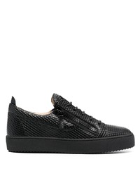 schwarze Leder niedrige Sneakers von Giuseppe Zanotti