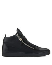 schwarze Leder niedrige Sneakers von Giuseppe Zanotti