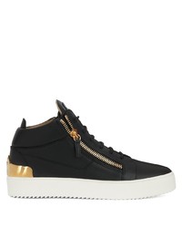 schwarze Leder niedrige Sneakers von Giuseppe Zanotti