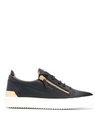 schwarze Leder niedrige Sneakers von Giuseppe Zanotti