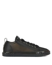 schwarze Leder niedrige Sneakers von Giuseppe Zanotti