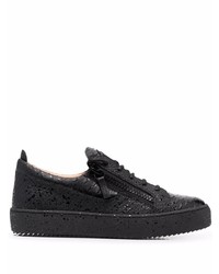 schwarze Leder niedrige Sneakers von Giuseppe Zanotti