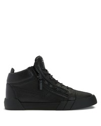 schwarze Leder niedrige Sneakers von Giuseppe Zanotti