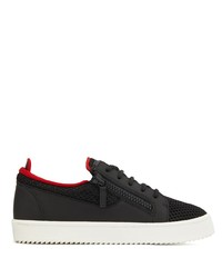 schwarze Leder niedrige Sneakers von Giuseppe Zanotti