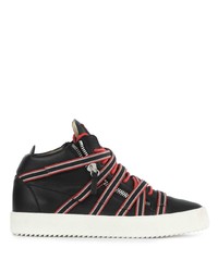 schwarze Leder niedrige Sneakers von Giuseppe Zanotti