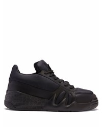 schwarze Leder niedrige Sneakers von Giuseppe Zanotti