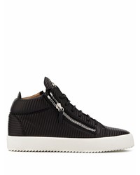 schwarze Leder niedrige Sneakers von Giuseppe Zanotti