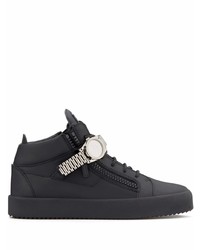 schwarze Leder niedrige Sneakers von Giuseppe Zanotti