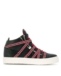 schwarze Leder niedrige Sneakers von Giuseppe Zanotti