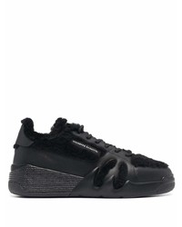 schwarze Leder niedrige Sneakers von Giuseppe Zanotti