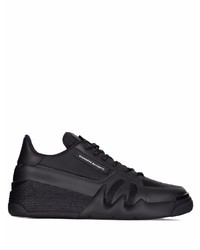 schwarze Leder niedrige Sneakers von Giuseppe Zanotti