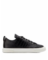 schwarze Leder niedrige Sneakers von Giuseppe Zanotti