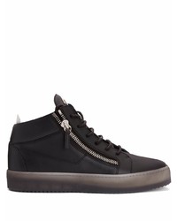 schwarze Leder niedrige Sneakers von Giuseppe Zanotti