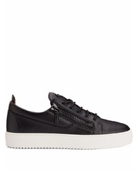 schwarze Leder niedrige Sneakers von Giuseppe Zanotti