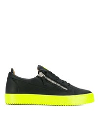 schwarze Leder niedrige Sneakers von Giuseppe Zanotti