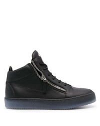 schwarze Leder niedrige Sneakers von Giuseppe Zanotti