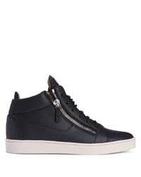 schwarze Leder niedrige Sneakers von Giuseppe Zanotti