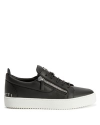 schwarze Leder niedrige Sneakers von Giuseppe Zanotti