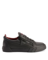 schwarze Leder niedrige Sneakers von Giuseppe Zanotti