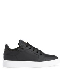 schwarze Leder niedrige Sneakers von Giuseppe Zanotti