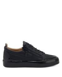 schwarze Leder niedrige Sneakers von Giuseppe Zanotti