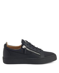 schwarze Leder niedrige Sneakers von Giuseppe Zanotti