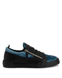 schwarze Leder niedrige Sneakers von Giuseppe Zanotti